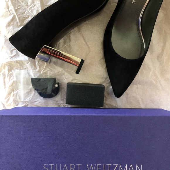 9M Stuart Weitzman Litelys6 Black Suede Pumps - Picture 7 of 13